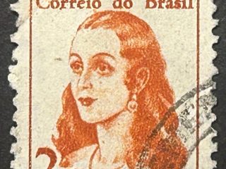 Sello Brasil 1967 - Marilia de Dirceu - 2 Cts Naranja. Usado
