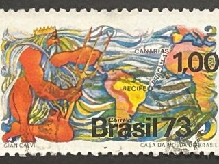 Sello Brasil 1973 - Comunicaciones - 1,00 Cr$ . Usado