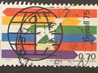 Sello Brasil 1975 - Congreso Mundial de ASTA - 0,70 Cr$ . Usado