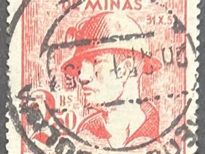 Sello Bolivia - Nacionalización de Minas - 2,50 Bs Rojo. Usado