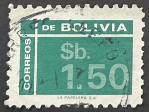 Sello Bolivia - Numeral - 1,50 Bs Verde Usado