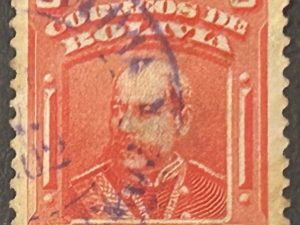 Sello Bolivia 1901 - Narciso Campero - 5 Centavos , Rojo Usado