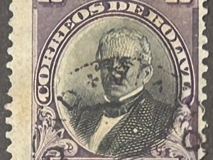 Sello Bolivia 1901 - Andrés de Santa Cruz  - 20 centavos Lila y Negro. Usado