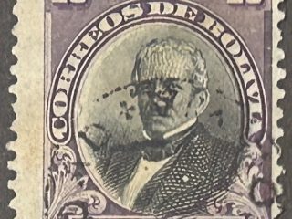 Sello Bolivia 1901 - Andrés de Santa Cruz  - 20 centavos Lila y Negro. Usado