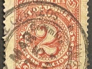 Sello Colombia 1904 - Numeral - 2 Centavos, Rojo. Usado