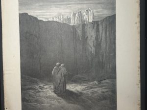GRABADO DE GUSTAVO DORÉ DE 1900 MIDE 40 X 28cm. Yo levantaba… Purgatorio C. III