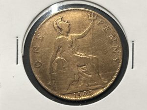 Moneda Reino Unido - 1 penique - 1905