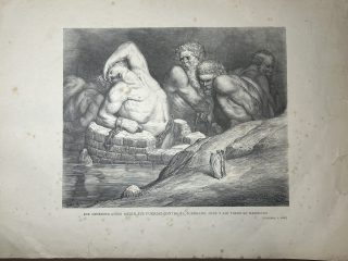 GRABADO DE GUSTAVO DORÉ DE 1900 MIDE 40 X 28cm. - ESE SOBERBIO… Inferno C. XXXI