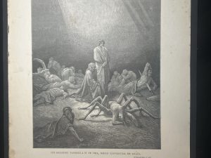GRABADO DE GUSTAVO DORÉ DE 1900 MIDE 40 X 28cm. Oh Arachne … Purgatorio C XII