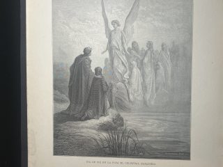 GRABADO DE GUSTAVO DORÉ DE 1900 MIDE 40 X 28cm. Iba de pie… Purgatorio C II