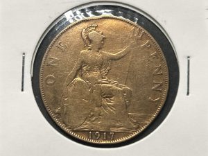 Moneda Reino Unido - 1 penique - 1917