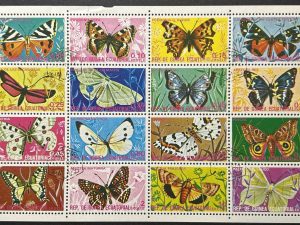 Minipliego Guinea Ecuatorial 1974 - Mariposas - 16 Valores Precancelados