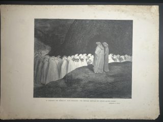 GRABADO DE GUSTAVO DORÉ DE 1900 MIDE 40 X 28cm. Y después me dijeron… Infierno C. XXIII