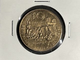Moneda Francia - 10 francos - 1985
