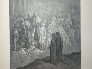 GRABADO DE GUSTAVO DORÉ DE 1900 MIDE 40 X 28cm. Señor, dame… Purgatorio C. X