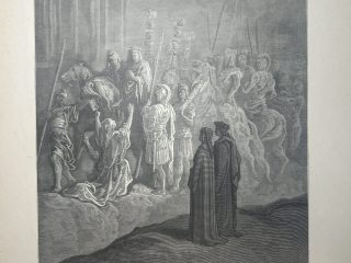 GRABADO DE GUSTAVO DORÉ DE 1900 MIDE 40 X 28cm. Señor, dame… Purgatorio C. X