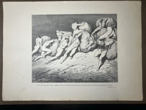 GRABADO DE GUSTAVO DORÉ DE 1900 MIDE 40 X 28cm. - Todo el oro… - Inferno C VII