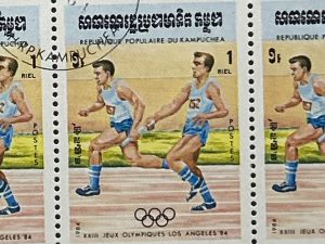Semipliego Sellos Camboya - Olimpiadas Los Angeles 84 - 1 Riel