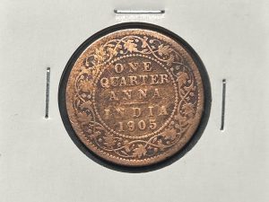 Moneda India - Británica - ¼ anna - 1905