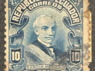 Sello Ecuador - Garcia Moreno 1 10 centavos Azul Usado
