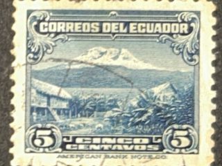 Sello Ecuador 1034 - Monte Chimborazo- 5 Centavos Verde Usado