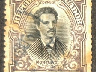Sello Ecuador 1901 - Montalvo - Cinco Centavos Marrón Usado