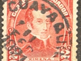 Sello Ecuador 1920 - Ximena - 2 Centavos Rojo Usado