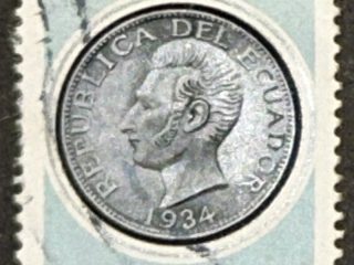 Sello  Ecuador 1983 - Moneda 1934 General Sucre - 5 Sucres Usado