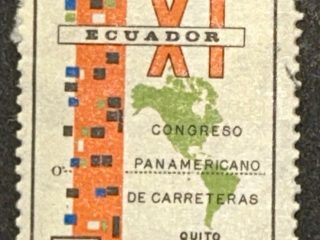 Sello Ecuador 1971 - XI congreso panamericano de carreteras - 5$ Usado Aéreo
