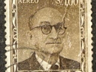 Sello Ecuador 1958 - Paul Rivet - 1 /s Marrón Usado Aéreo