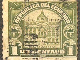 Sello Ecuador 1920 - Casa de Correo- 1 Centavo Verde Usado