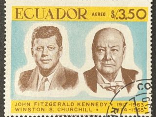 Sello Ecuador 1967 - Kennedy y Churchill- 3,50 Sucres - Usado