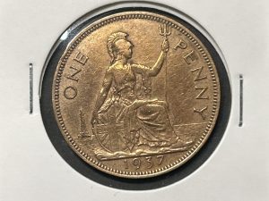 Moneda Reino Unido - 1 penique - 1937