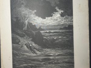 GRABADO DE GUSTAVO DORÉ DE 1900 MIDE 40 X 28cm. Hallo mi yerto cadaver… Purgatorio C. V