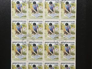 Semipliego RP del Congo 1982 - Escoutismo - 20 Valores 150F Sellados