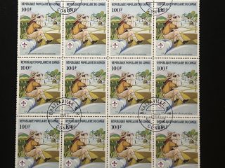 Semipliego RP del Congo 1982 - Escoutismo - 20 Valores 100F Sellados