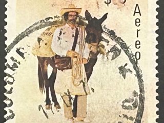 Sello Colombia 1977 - Federación Nacional de Cafeteros - 10 Centavos Aéreo Usado