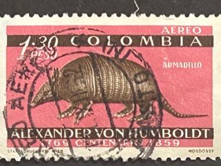 Sello Colombia 1960 - Armadillo - 1,30 Pesos, Aéreo Usado