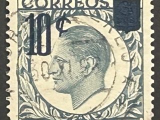 Sello Colombia 1959 - Jorge Eliecer Gaitan - 10 C overprint Azul Usado
