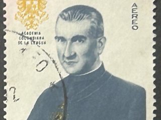 Sello Colombia 1967 - Félix Restrepo Mejía - 80 CTs Aéreo Usado