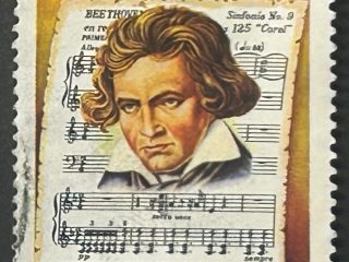 Sello Colombia 1977 - Beethoven - 8,00 $ Aéreo Usado