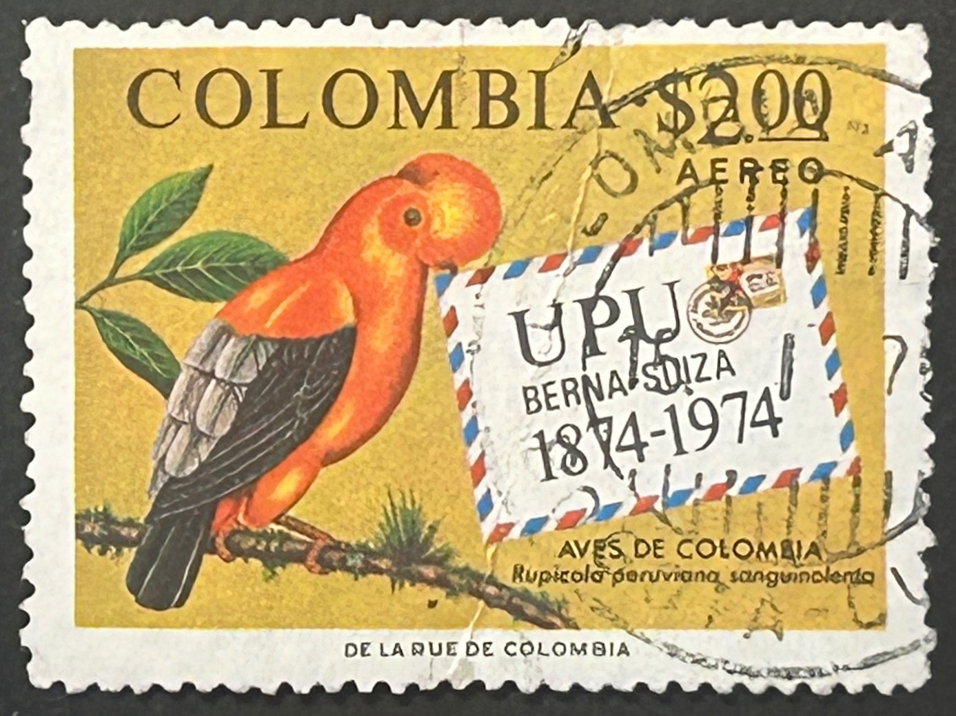 Sello Colombia 1974 - Aves de Colombia - 2$ Aéreo Usado