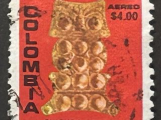 Sello Colombia de 1979 - Cultura Calima - 4$ Aéreo Usado