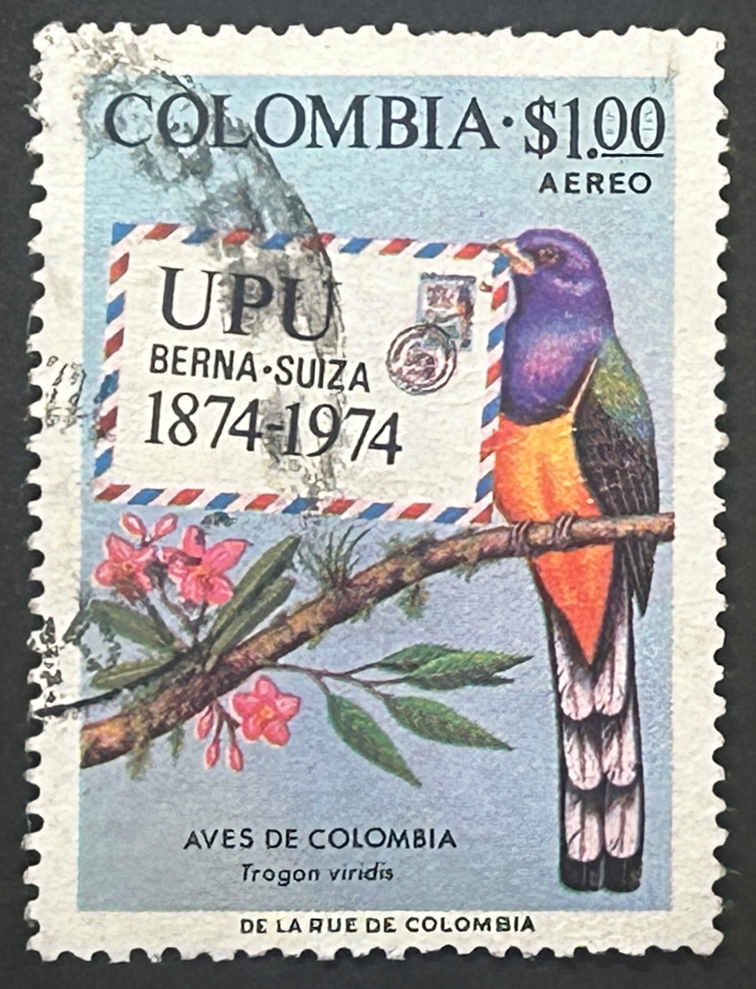 Sello Colombia 1974 - Aves de Colombia - 1$ Aéreo Usado