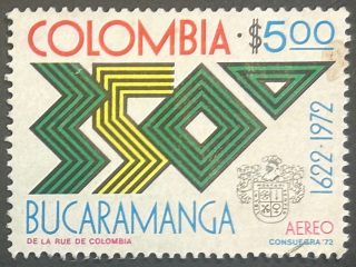 Sello Colombia 1972 - Bucamaranga - 5 Pesos Usado Aéreo
