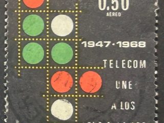Sello Colombia 1968 - Telecom Une - 0,60 Pesos Aéreo Usado