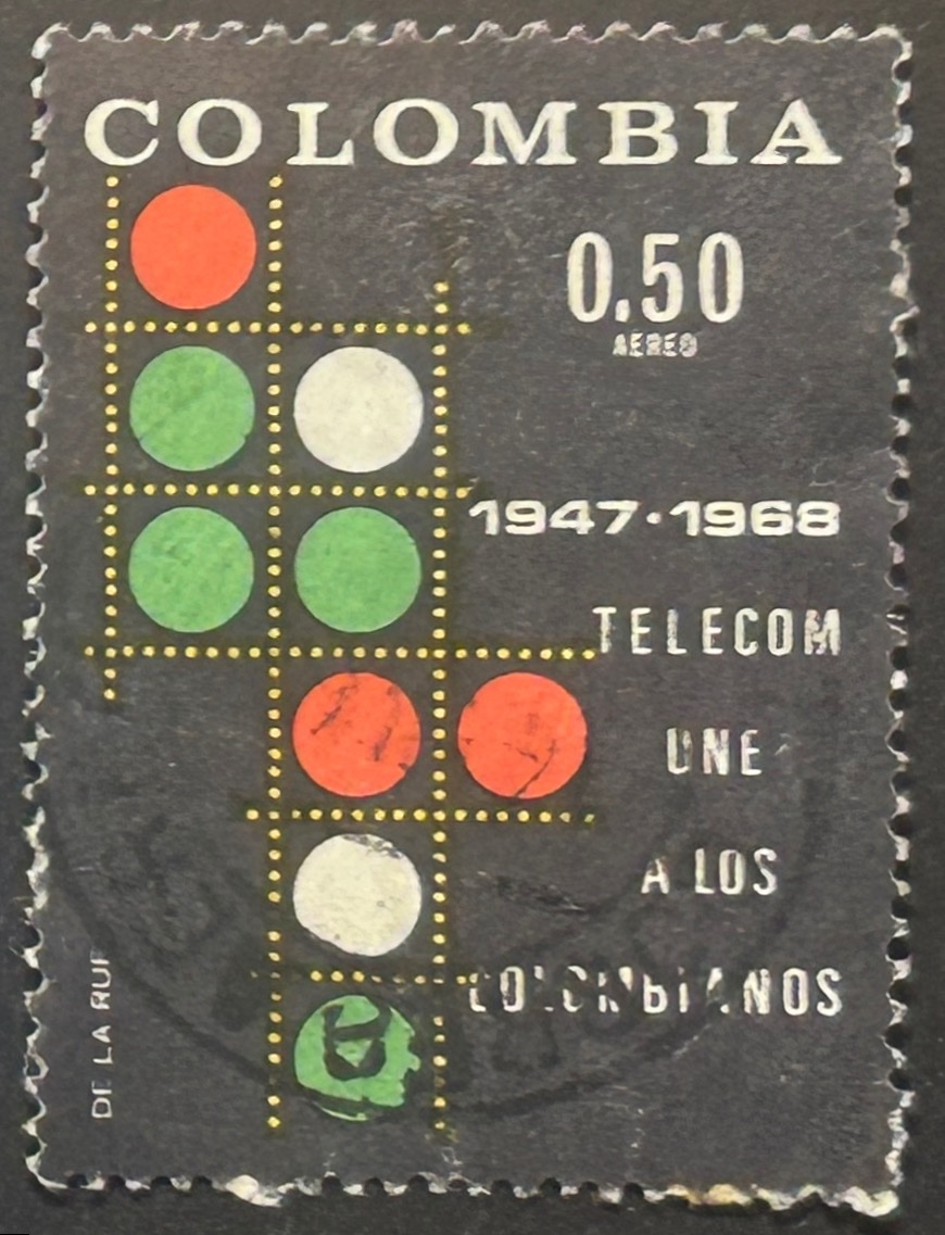 Sello Colombia 1968 - Telecom Une - 0,60 Pesos Aéreo Usado