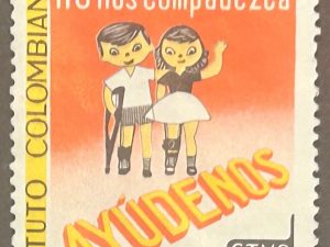 Sello Colombia - Instituto Roosevelt - 50 centavos Usado - Cinderella Stamp