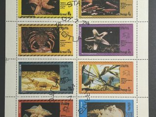 Minipliego Staffa 1974 - Vida Marina / 100 Aniversario UPU - 8 Valores