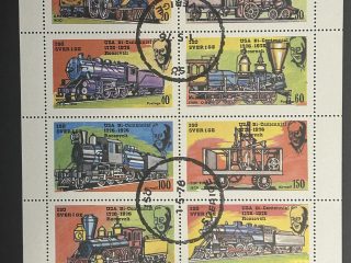 Minipliego Isö - Suecia 1976 - Trenes / Bicentenario de Roosevelt - 8 Valores